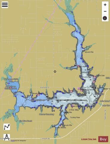 lake thunderbird fishing map.
